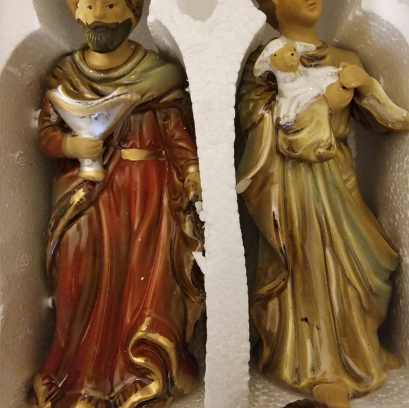 Vintage Kirklands Nativity Potters Garden 11 Complete Set High Gloss Porcelain - Picture 7 of 11